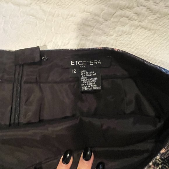 Etcetera Abstract Pencil Skirt Sz 12 Like NEW Lined Boutique Designer Preppy - Picture 2 of 2